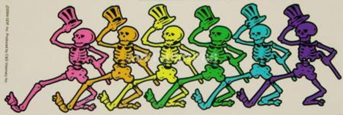 Grateful Dead Dancing Skeletons Clear Window Sticker – 3″x8″ – Old Crow ...